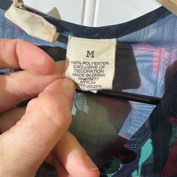 VTG Y2K Mudd Sheer Chiffon Blouse Top Boho Indie Festival Fairy Grunge Retro M - Picture 8 of 9